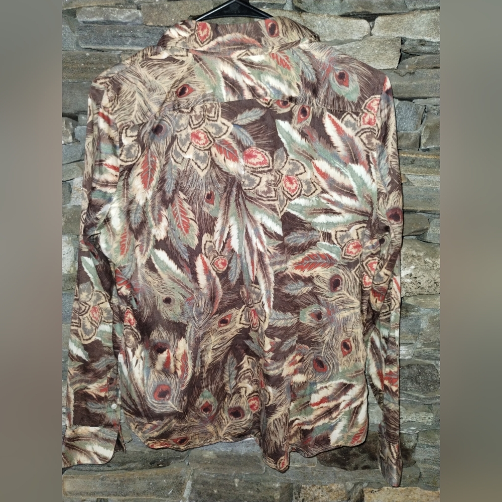 Lauren Ralph Lauren petite large floral blouse, long sleeve - Picture 4 of 7